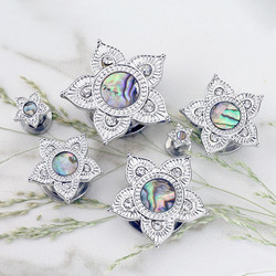 Plugi 8mm, Abalone Shell Flower