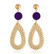 Rottinkikorvakorut/Teardrop Rattan Earrings with Purple Wooden Pearl