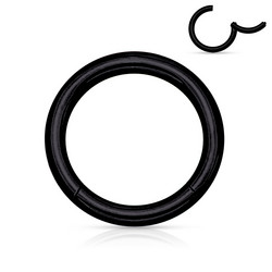Lävistysrengas, Hinged Segment Ring in Black 1,2mm/useita kokoja