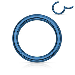 Lävistysrengas, Hinged Segment Ring in Blue 1mm/useita halkaisijoita