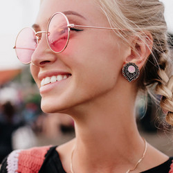 Plugi 10mm, Pink Teardrop Opalite