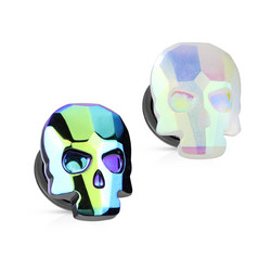 Plugi 10mm, AB Skull in Blue