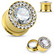 Plugi 6mm, Large Centered CZ in Gold