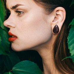 Plugi 14mm, Organic Sono Wood Tear Drop (puinen plugi)