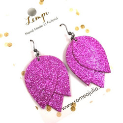 LEMPI-korvakorut, Tulppaani (pinkki glitter)