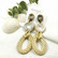 Rottinkorvakorut, Natural Rattan Earrings with Marble Details