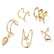 Kiipijäsetti/Ear Cuffs, Non-Piercing Cartilage in Gold