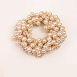 Donitsi/Scrunchie|SUGAR SUGAR, Pearls in Golden Brown -scrunchie