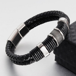 Nahkarannekoru, Classic Black Leather Bracelet