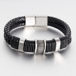 Nahkarannekoru, Classic Black Leather Bracelet
