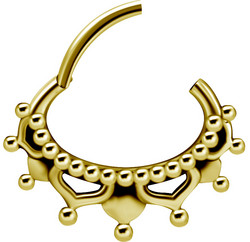 Lävistysrengas, Bohemian Hinged Septum and Daith Clicker in Gold