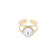 Sormus, BOHM PARIS|Bague Léa dorée avec clair crystal