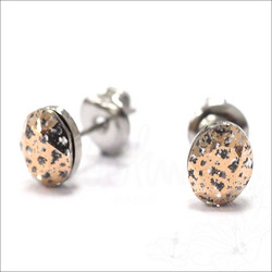 Korvakorut, BOHM PARIS|Boucles Sylvie avec cristal gris rose patina
