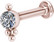 Rustokoru/traguskoru, 14-22K Rosegold Titanium Cluster Labret with CZ
