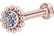 Rustokoru/traguskoru, Titanium Balls Around Labret with CZ, Rosegold