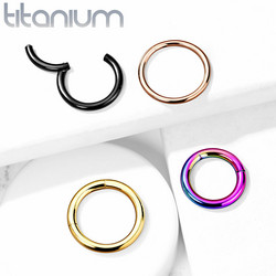 Lävistysrengas 0,8mm, Titanium Clicker in Black