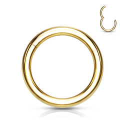 Lävistysrengas 1mm, Titanium Clicker in Gold