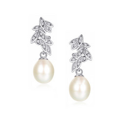 Kristallikorvakorut, ATHENA BRIDAL|Graceful Natural Pearl Earrings