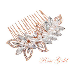 Hiuskoru, ATHENA BRIDAL JEWELLERY|Pearl Shimmer Hair Comb in Rosegold