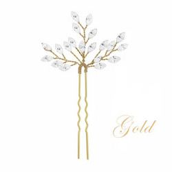 Hiuskoru, ATHENA BRIDAL|Dainty Gold Hairpin with Crystals