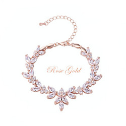 Rannekoru, ATHENA BRIDAL|Elegant Cubic Zirconia Bracelet in Rosegold