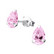 Hopeiset korvanapit, Pink Teardrop Earrings with CZ