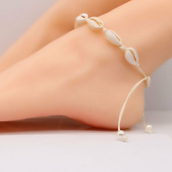 Nilkkakoru|HOLIDAY COLLECTION, White Summer Seashell Anklet