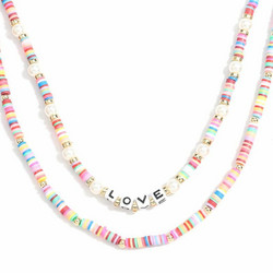 Kaulakorusetti, PAPARAZZI|Colourful Surf Necklace with Love Text