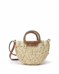 Laukku, BESTINI Paris|Straw Handbag in Natural White and Gold