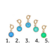 Maskotti/riipus, BOHM PARIS|Lockie Charm Casper nuances bleu-vert