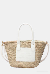 Laukku, BESTINI Paris|Summer Straw Bag with White Details