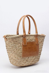 Laukku, BESTINI Paris|Summer Straw Bag with Brown Details