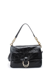 Laukku, BESTINI Paris|Large Handbag in Black with Gold Buckle