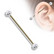 Industrial, Steel Barbells with Crystal Paved Balls in Gold