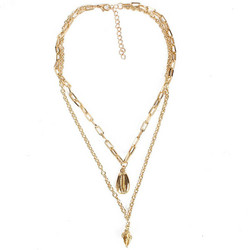 Kerroskaulakoru, FRENCH RIVIERA|Two Layer Seashell Necklace in Gold