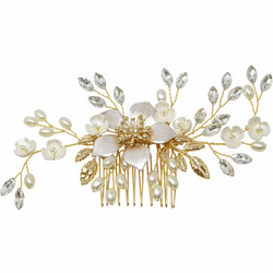 Hiuskoru, ATHENA BRIDAL JEWELLERY|Gold Flower Headpiece