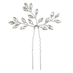 Hiuskoru, ATHENA BRIDAL|Dainty Silver Hairpin with Crystals
