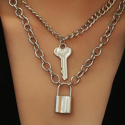 Kaulakorusetti, PAPARAZZI|Necklace Set with Key and Lock