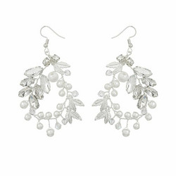 Juhlakorvakorut, ROMANCE|Delicate Twine Earrings in Silver with Pearls