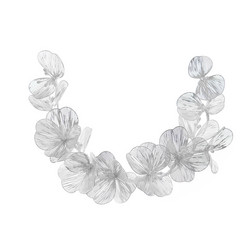Hiuskoru, köynnös ROMANCE|Modern Silver Flower Hairpiece