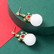 Korvakorut, Pompom Snowflake Earrings in Gold -lumihiutalekorvakorut