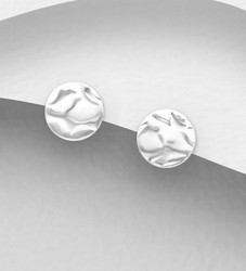 Hopeiset korvanapit, Circle with Texture -ympyräkorvakorut
