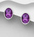 Hopeanapit, PREMIUM COLLECTION|Oval Amethyst Earstuds