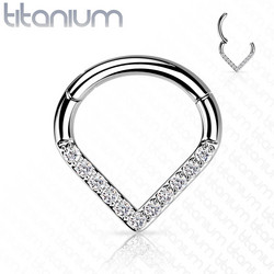 Lävistysrengas, Implant Grade Titanium Single Line CZ Hoop