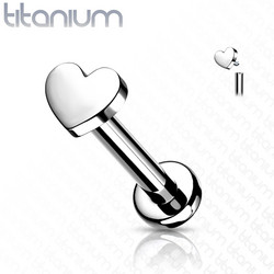 Rustokoru/traguskoru,Titanium Mini Heart -sydän labret