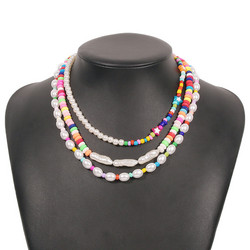 Kerroskaulakoru, FRENCH RIVIERA|Trendy Colourful Three Piece Necklace