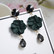 Korvakorut, FRENCH RIVIERA|Gorgeous Flower Earrings in Green