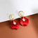 Korvakorut, FRENCH RIVIERA|Gorgeous Satin Red Petal Earrings