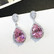 Juhlakorvakorut, ROMANCE|Classic Teardrop Earrings with Pink CZ