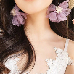 Korvakorut, FRENCH RIVIERA|Flower Earrings with Crystals in Turqoise